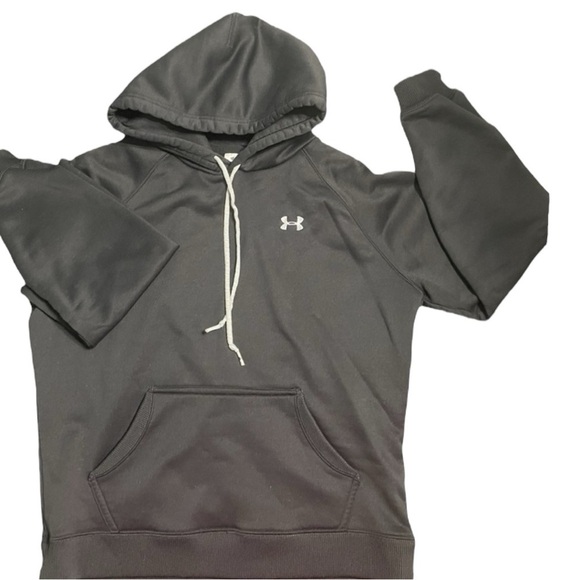 Under Armour Tops - Under Armour hooded sweatshirt size XS black, fleece, long sleeves, chest logo